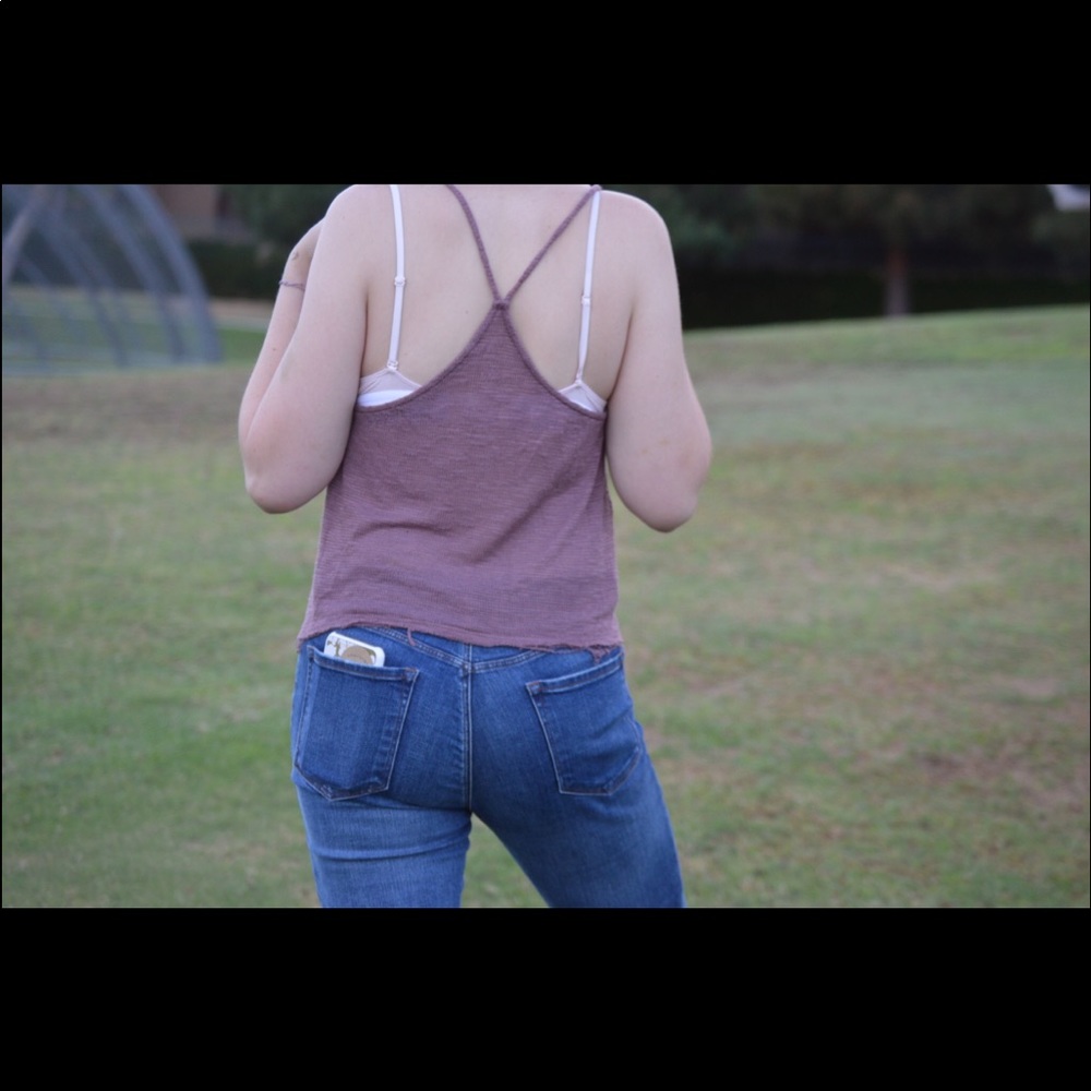 Light purple backless tank, very comfortable